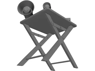 Table Directors and Script and Megaphone and View Lens 3D Model preview