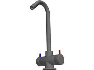 Modern Kitchen Faucet 3D Model preview