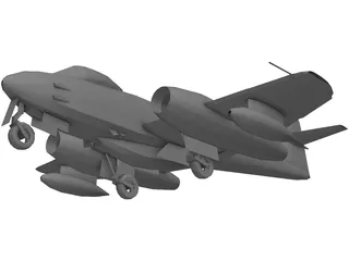 Gloster Meteor NF8 3D Model preview