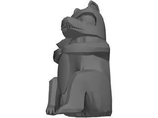 West Coast Native Bear Totum Carving 3D Model preview