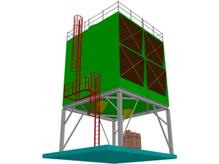 Cooling Tower 3D Model preview