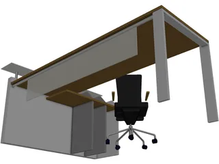 Office Desk 3D Model preview