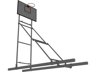 Basketball Ceiling Mounted Frame 3D Model preview