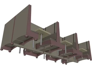 Booth 6 Unit Princeton 3D Model preview