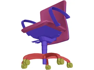 Chair Arms Adjustable 3D Model preview
