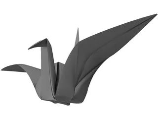 Origami Crane 3D Model preview