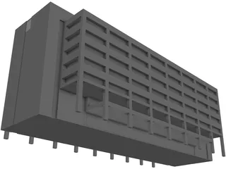 Generic Admin Building 3D Model preview