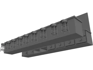 Diner Counter 3D Model preview