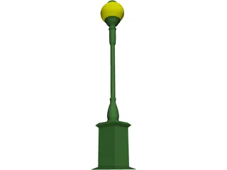 Victorian Street Lamp 3D Model preview