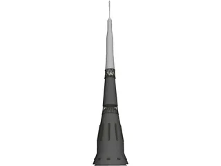 Soviet N1 Moon Rocket 3D Model preview