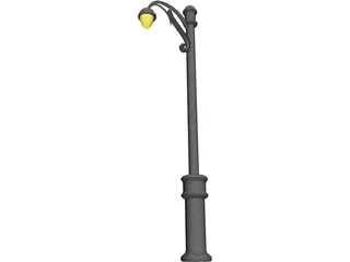 Parisian Street Lamp 3D Model preview
