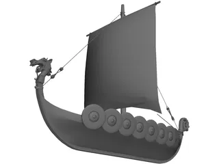 Dragon Longboat 3D Model preview