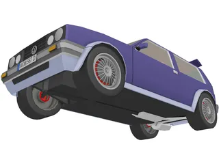 Volkswagen Golf II [Tuned] (1986) 3D Model preview