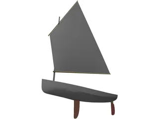 Dingy Sail Boat 3D Model preview