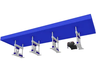 Gas Pumps and Canopy 3D Model preview