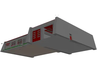 Fire Station 3D Model preview