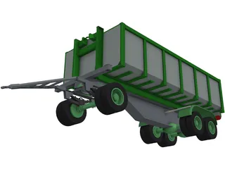 Dumpster Trailer 3D Model preview
