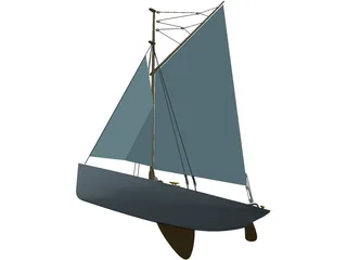 Gaf-Rig Sloop 3D Model preview
