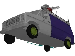 Television Live Truck 3D Model preview