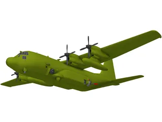 Lockheed AC-130U Gunship 3D Model preview