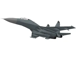 Sukhoi Su-27 Flanker B 3D Model preview