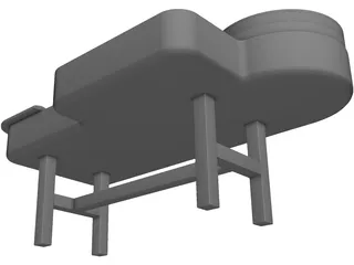 Gambling Roulette Table 3D Model preview