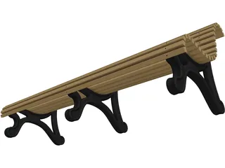 Garden Bench 3D Model preview