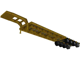 Trailer Low Boy 3D Model preview