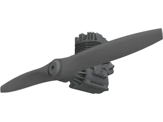 SuperTigre G4500 45cc RC Engine 3D Model preview