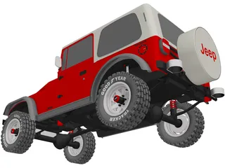 Jeep Wrangler Montata (1988) 3D Model preview