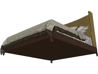 Baker Dane Upholstered Bed 3D Model preview