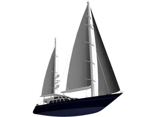 Sailboat 3D Model preview