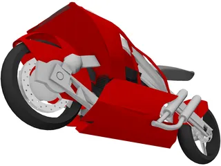 Electric Motorcycle Concept 3D Model preview