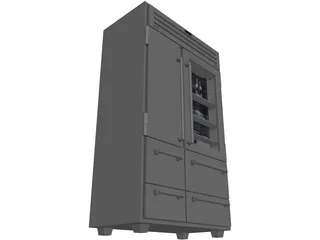 Sub Zero 48 Fridge 3D Model preview