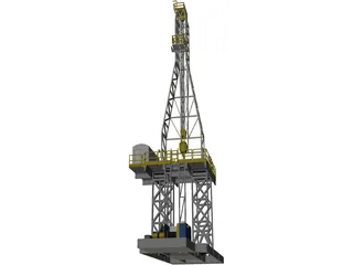 On-Shore Oil Rig 3D Model preview