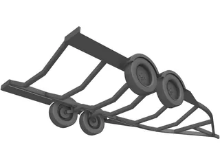 Boat Trailer 3D Model preview