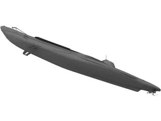 Submarine Aircraft Carrier U-820 3D Model preview