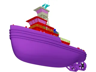 Tug Boat 3D Model preview
