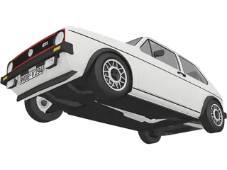 Volkswagen Golf Mk1 GTI Typ-17 (1975) 3D Model preview