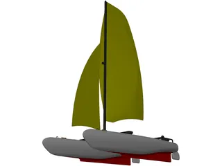 Small Catamaran 3D Model preview