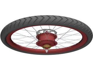 Rear Wheel with CVT Hub 3D Model preview