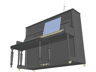 Piano 18th century 3D Model preview