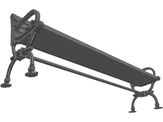 Street Bench 3D Model preview