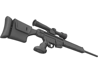 PSG-1 Sniper Rifle 3D Model preview