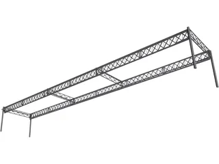Truss Girder Bridge 3D Model preview