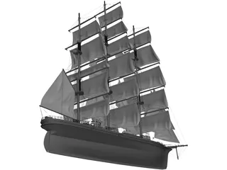 Bulk Carrier Cargo Vessel 3D Model preview
