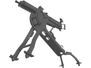 MG08 Machine Gun 3D Model preview