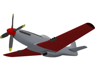 North American P-51 Mustang 3D Model preview