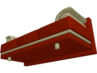 Double Sofa 3D Model preview