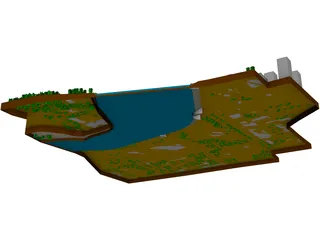 Astana River 3D Model preview